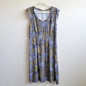 Boden TALL Sleeveless Ruffle Sleeveless Dress Navy Blue Floral
